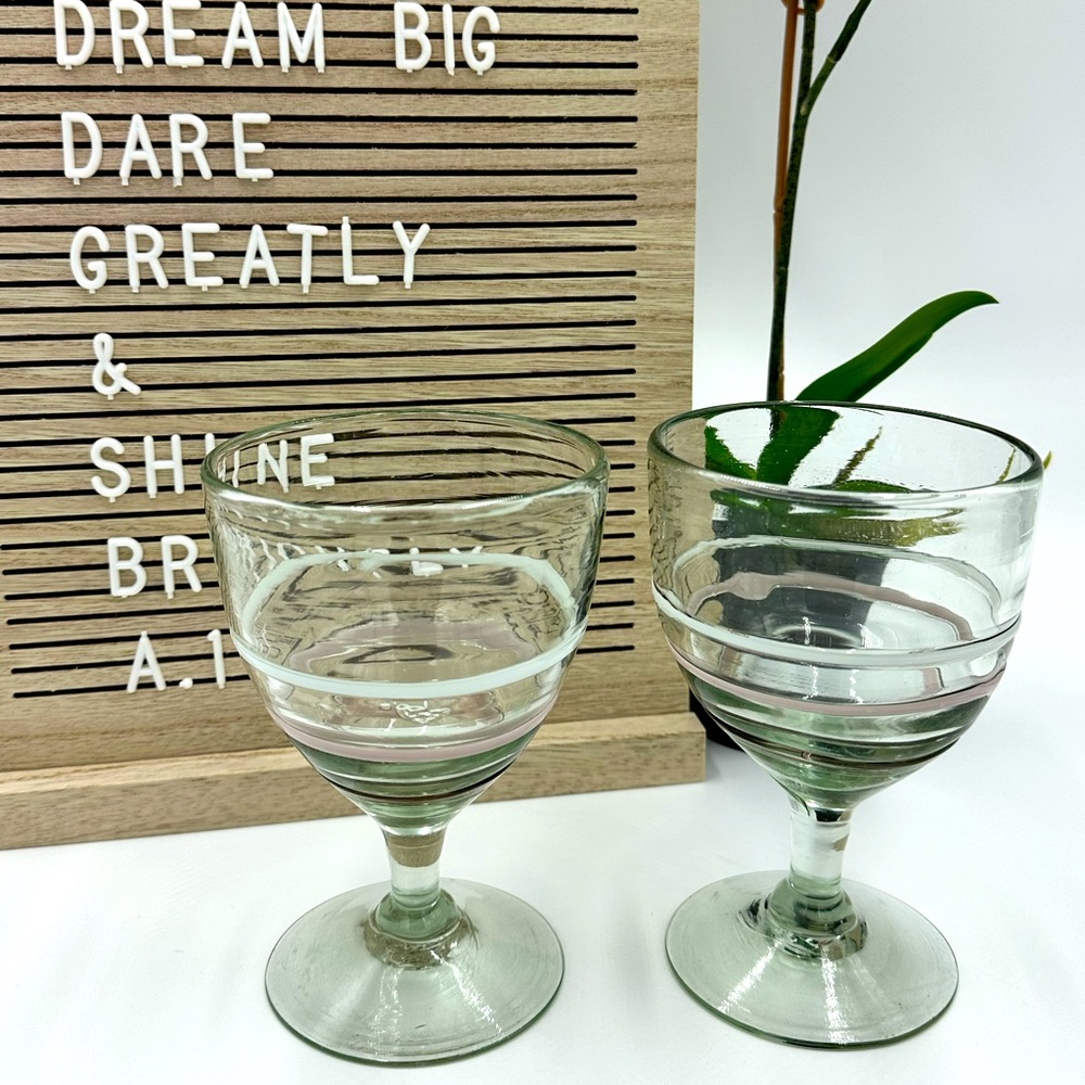 SOLD- Lavender wine glasses / water goblet from Anthropologie (3x) - Picture 1 of 3